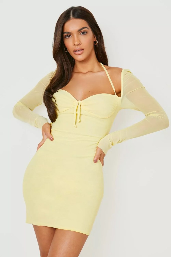 Yellow Mini Dress Boohoo