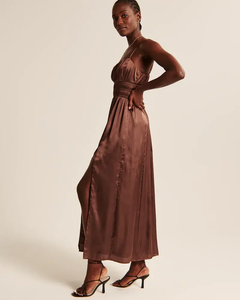 Best Brown Satin Dress Women Abercrombie