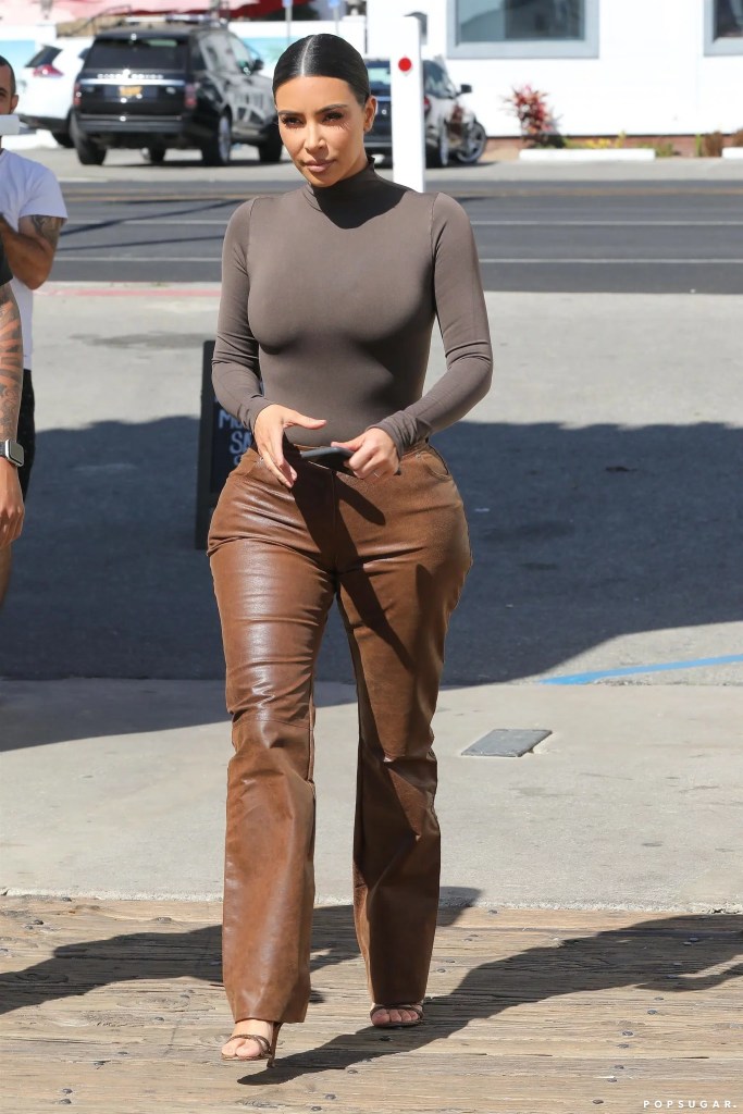 How to Style Brown Pants Kim K