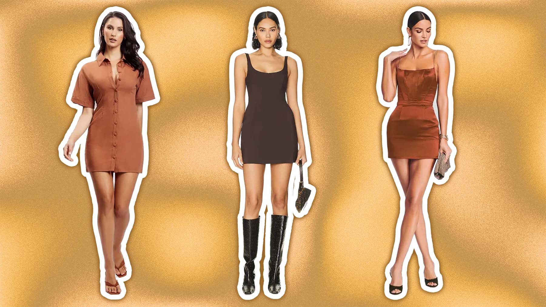 Best Brown Mini Dresses RAYDAR