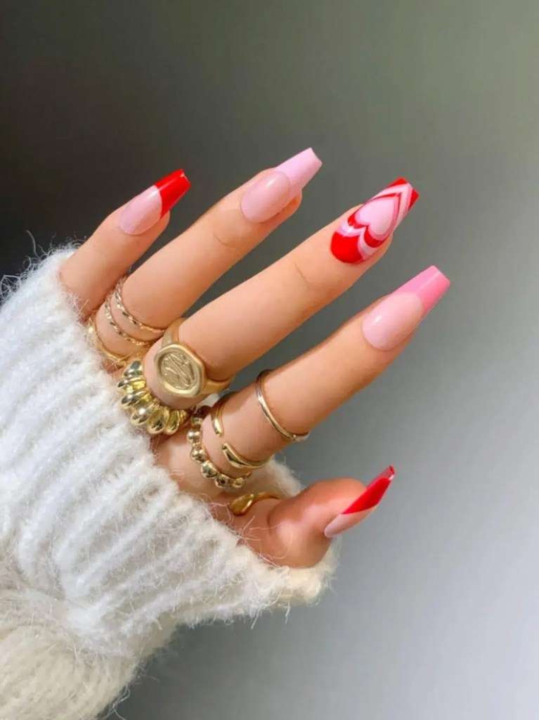 Best Pink Nails - Red
