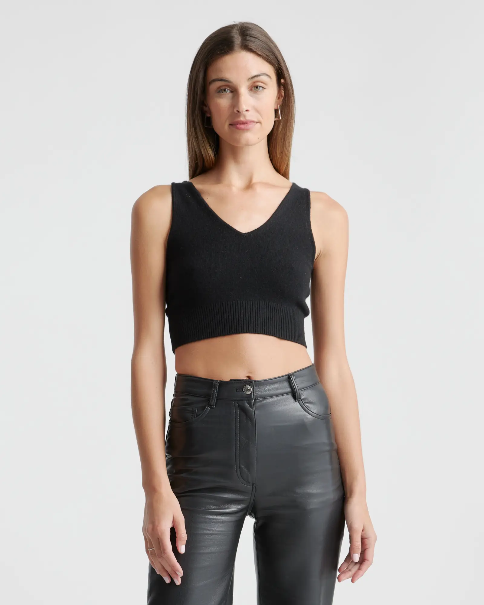 5. Quince Mongolian Cashmere Cropped Tank