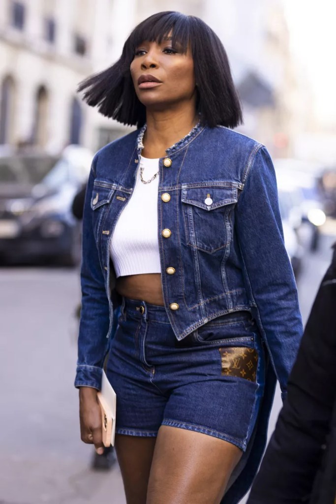 How to Style a Jean Jacket - Venus Williams Jean Shorts Getty Images