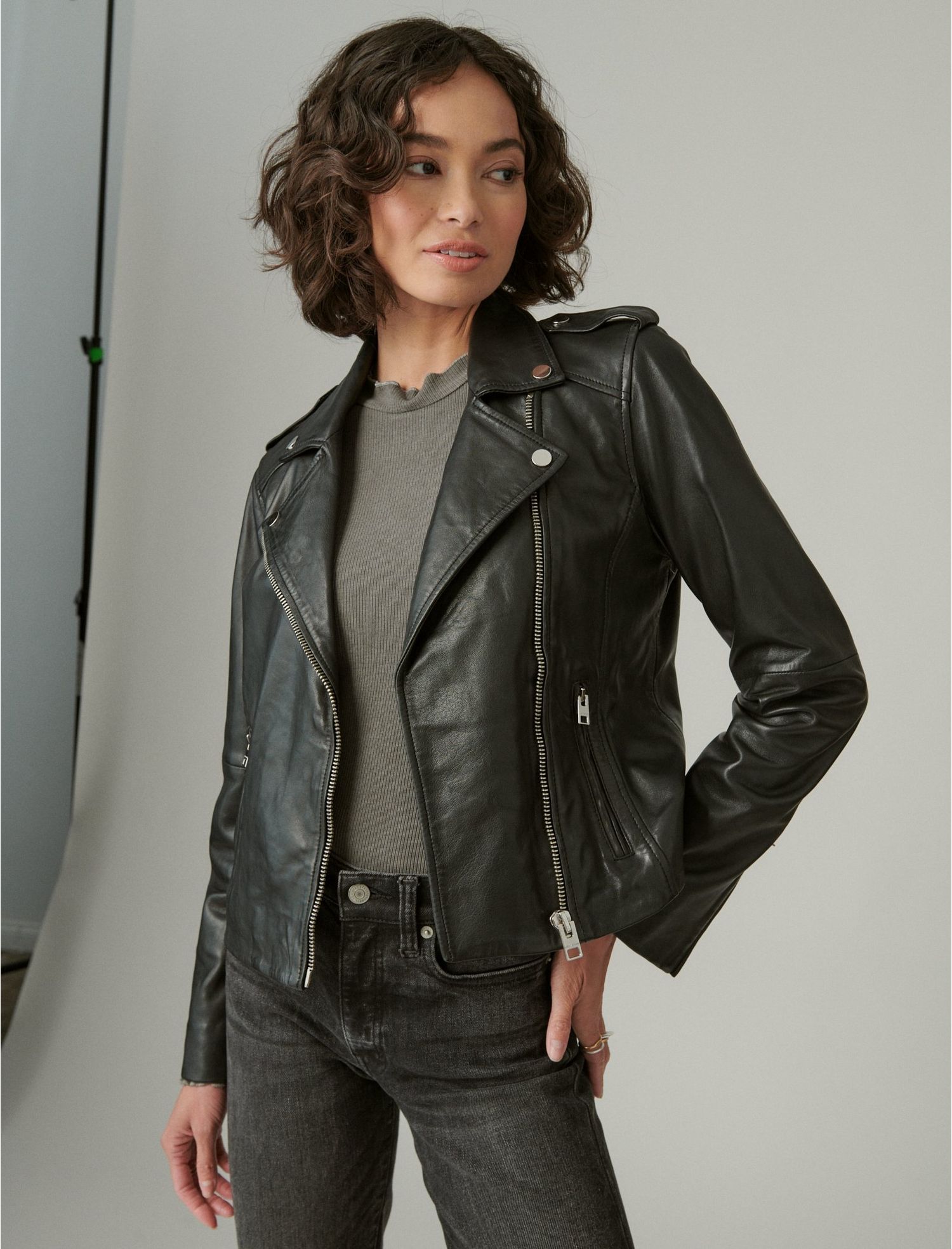 7. Lucky Brand Classic Leather Moto Jacket