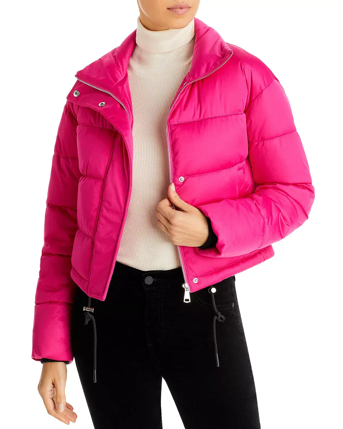 6. AQUA Fuschia Pink Puffer Jacket