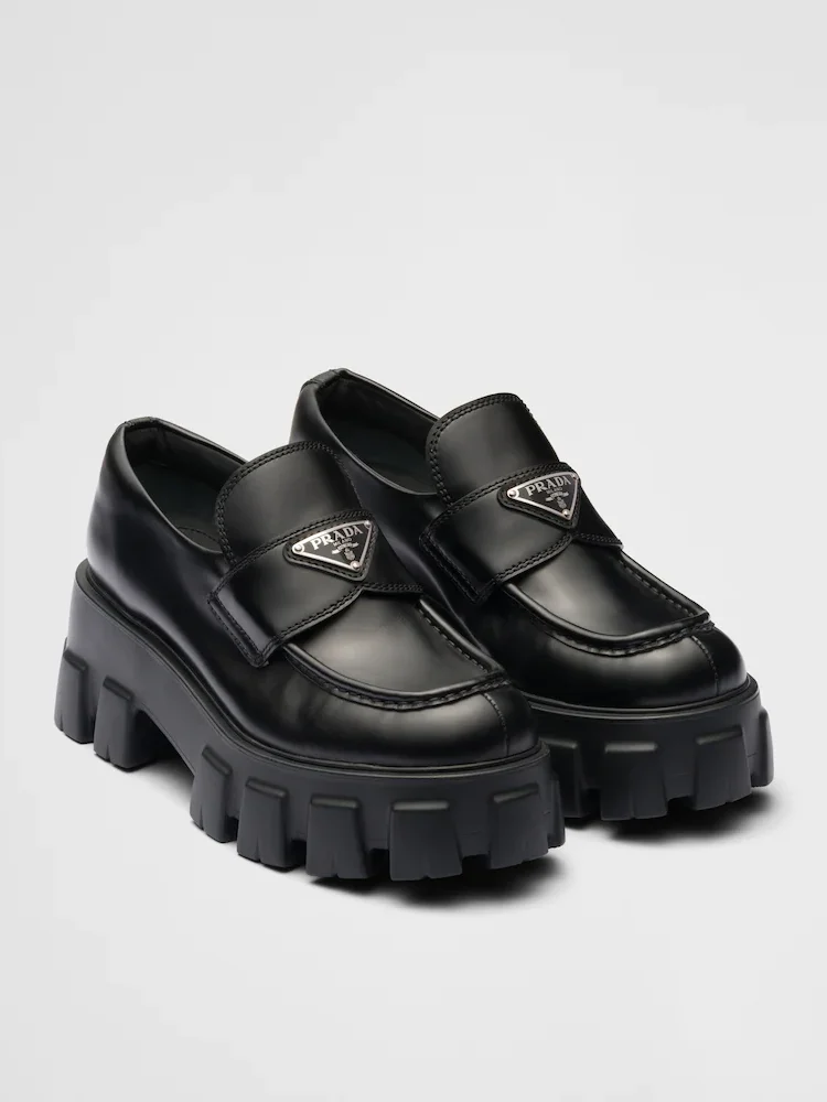 8. Prada Brushed Leather Monolith Loafers
