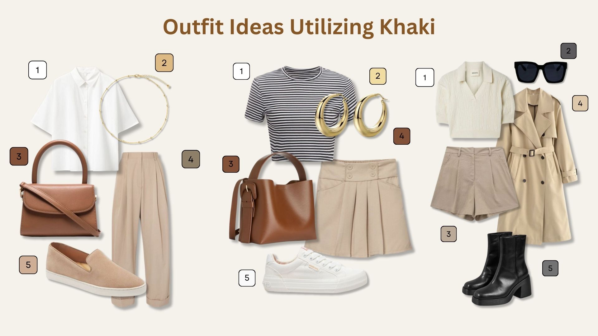 outfit ideas utilizing khaki