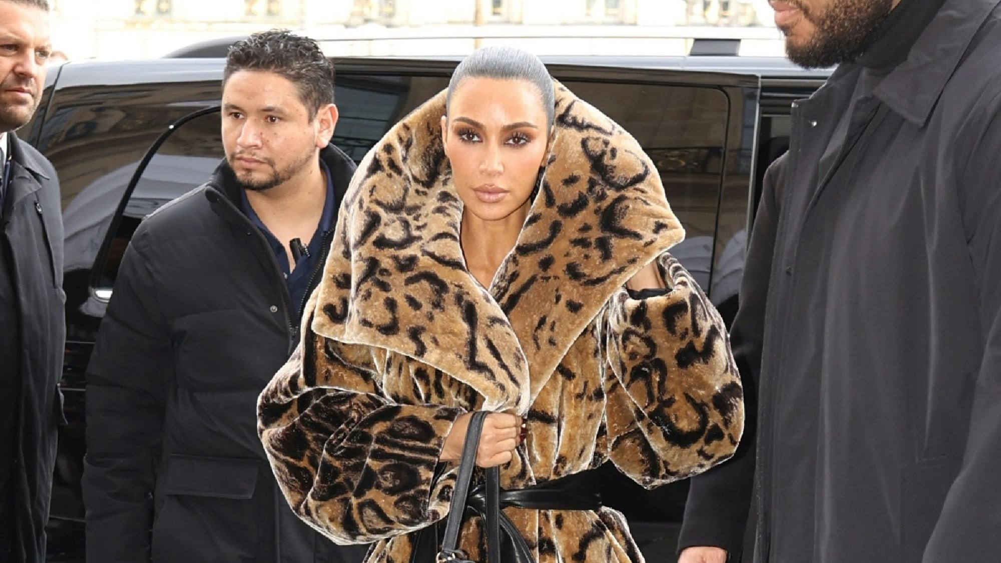 Kim Kardashian In A Fur Coat
